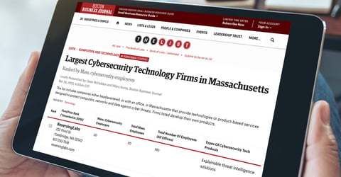 Boston Business Journal: Largest Cybersecurity Technology Firms in Massachusetts