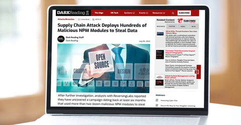 Dark Reading: Supply Chain Attack Deploys Hundreds of Malicious NPM Modules to Steal Data