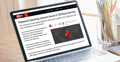 ZDNet: Clipboard hijacking malware found in 725 Ruby libraries