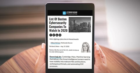 Cybercrime Magazine: List Of Boston Cybersecurity Companies To Watch In 2020