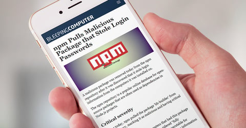 BleepingComputer highlights Critical Severity in NPM package detected by ReversingLabs